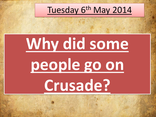 Why did some people go on Crusade?