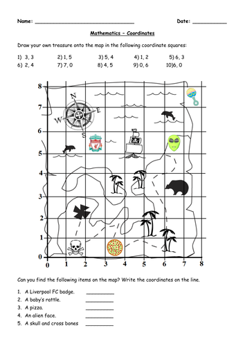 Quick Coordinates Worksheet | Teaching Resources