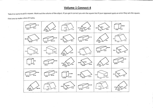 Volume of Prisms Connect 4