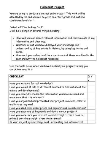 holocaust research paper questions