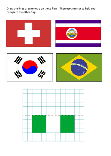 Flags Symmetry Worksheets