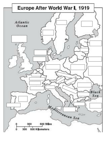 Blank Map Of Europe After Ww1 Maps to show Europe before and after World War 1 | Teaching Resources