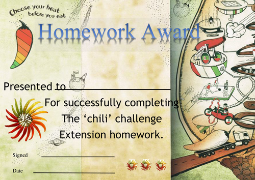 Homework certificate tes image