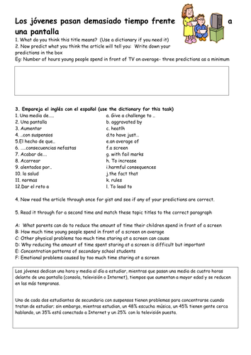 Los jovenes pasan demasiado tiempo frente a....