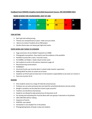 EDEXCEL GCSE Graphics Controlled Assessment