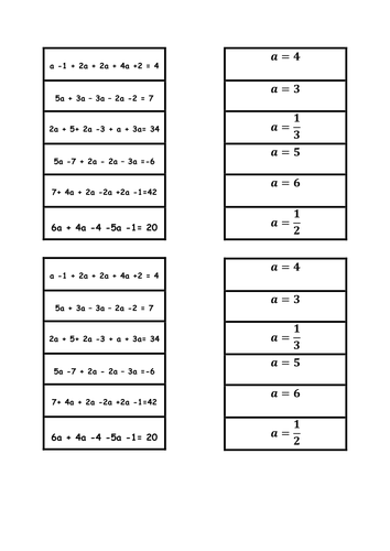 Simplify and Solve Activity