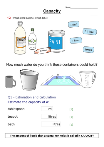 capacity worksheets by ehazelden teaching resources tes