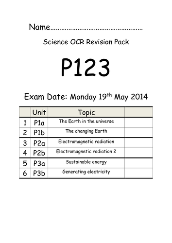 OCR 21st CS P123 Revision lessons and worksheets