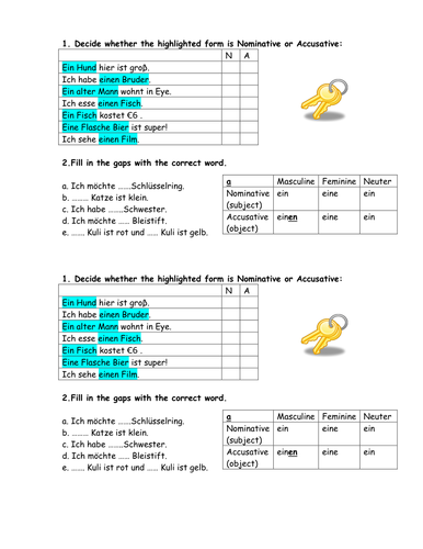 Nominative and Accusative practice