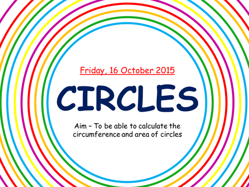 Circles Introduction and Worksheet KS3 or KS4