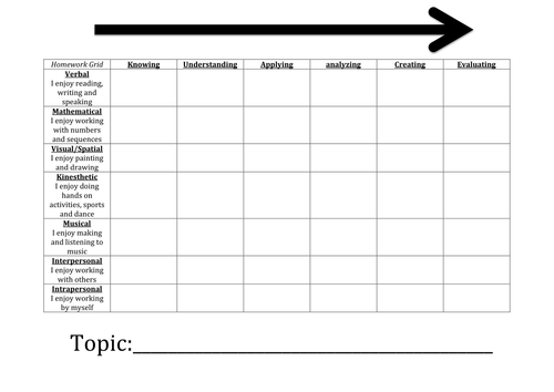 homework grid tes