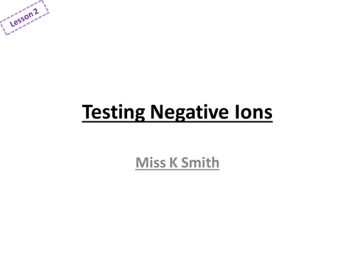 AQA Testing Negative Ions