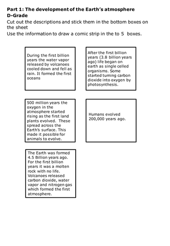 AQA C1 7.3 The Earth's atmosphere in the past