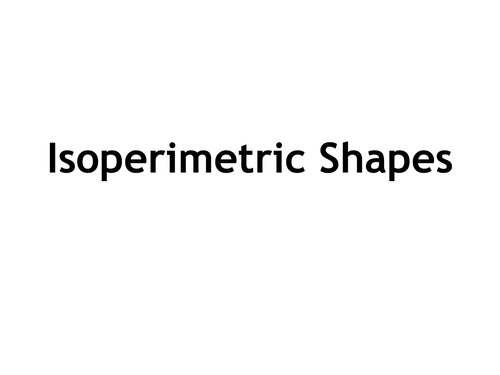 Isoperimetric Shapes