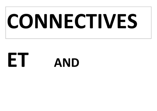French connectives for classroom display