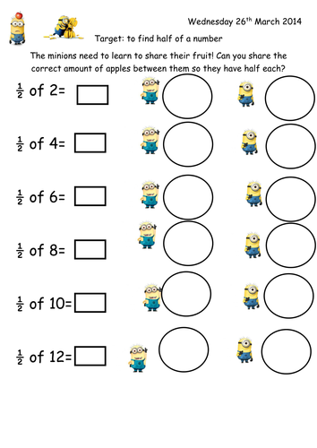 Despicable Me Fractions and sharing