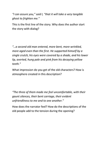 The Red Room, H. G. Wells unit (Year 9)