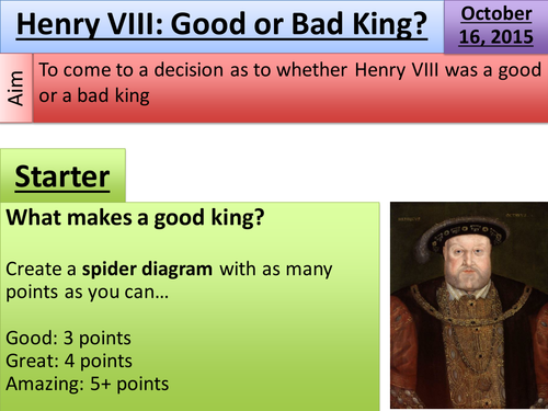 Henry VIII: Good or Bad King? | Teaching Resources