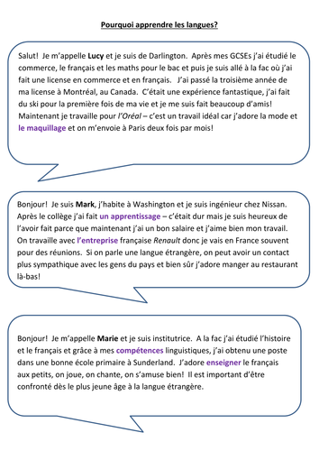 Pourquoi apprendre les langues?