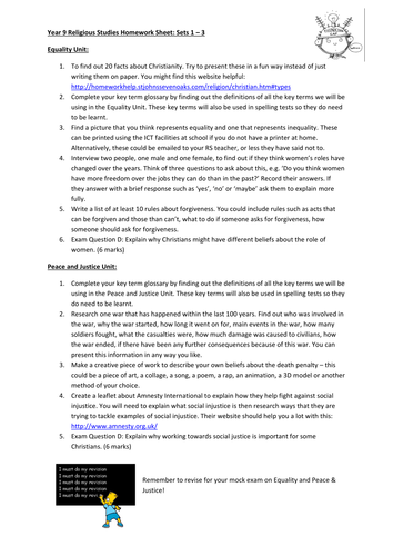 OCR B601 B602 B603 B604 Homework Tasks
