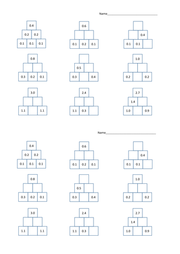 Decimal Bricks | Teaching Resources