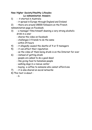 New Higher Society/ Health/ la neknomination