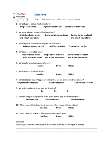 Alkanes and Alkenes by renee4696 - Teaching Resources - TES