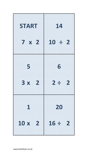 times table - x and ÷ facts loop cards
