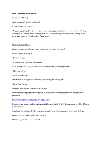 Introduction to newspapers