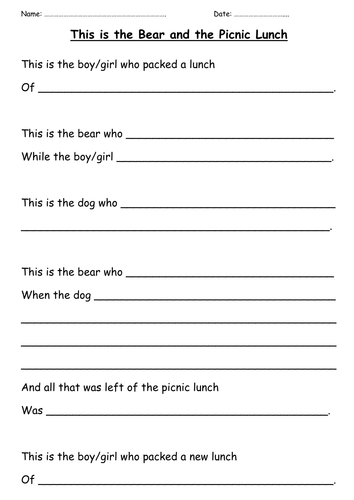 This is the Bear and the Picnic Lunch