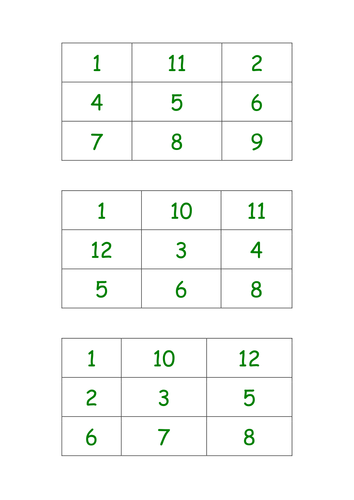 Bingo Cards For Math Or Languages Practice Teaching Resources