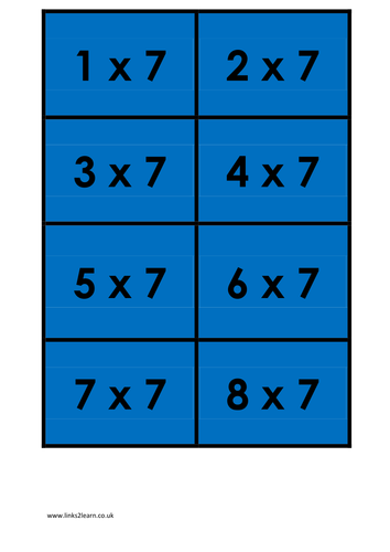 Times Table Matching Cards set 2 of 4