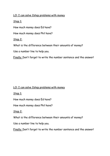 2-step money problems