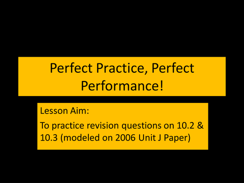 Edexcel Rs Practice Eqs & Ms: 10.2 & 10.3 