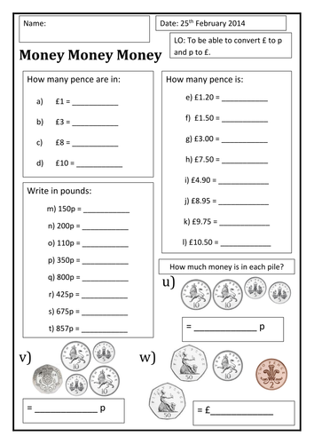 money addition 1p 2p 5p 10p by theschoolrun teaching