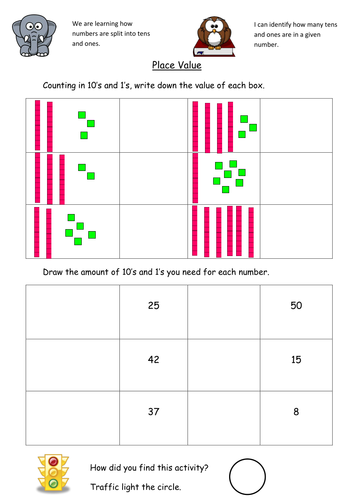 place value dienes worksheet teaching resources