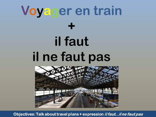 Travel by train + Il faut / Il ne faut pas