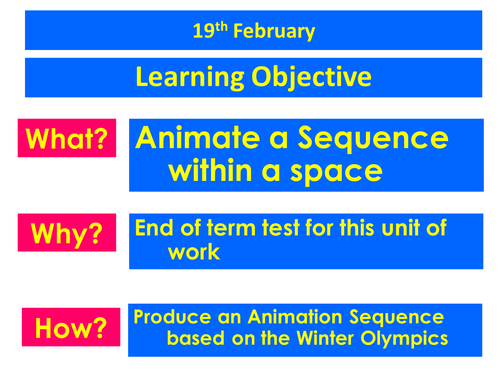 Winter Olympics - End of Term Animation Lesson