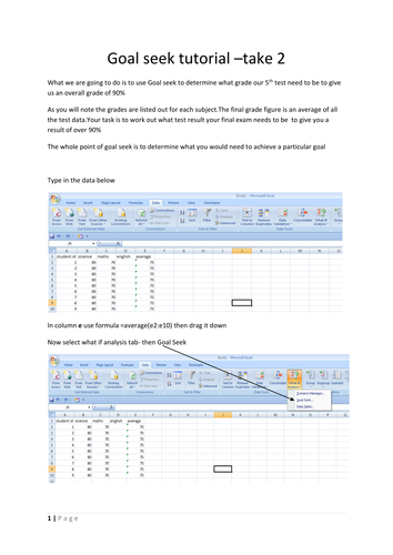 using goal seek in excel