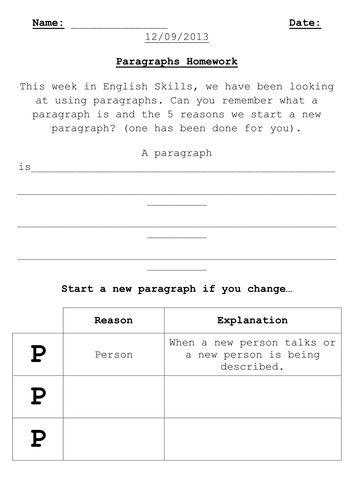 Paragraphing activity by pumpkin898 - Teaching Resources - TES