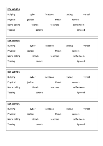 Printables Bullying Worksheets Middle School printables bullying worksheets middle school safarmediapps anti lesson resources by hefitz teaching tes