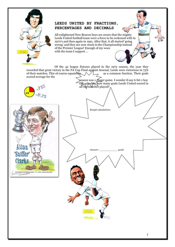 Leeds United by Fractions, Decimals and Percentage