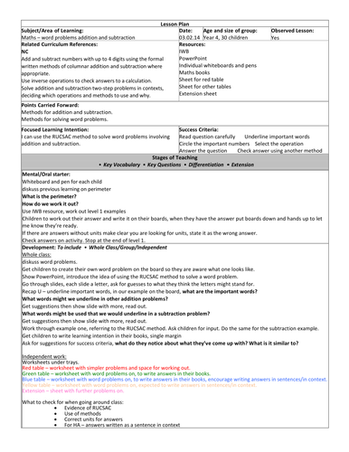 Addition and subtraction word problems