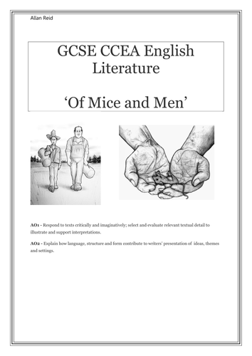 Of Mice and Men Analysis booklet