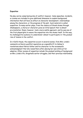 A Doll's House - Notes