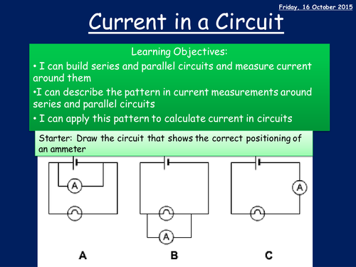 Investigating current in a circuit