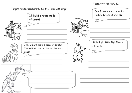 Speech Marks - Three Little Pigs