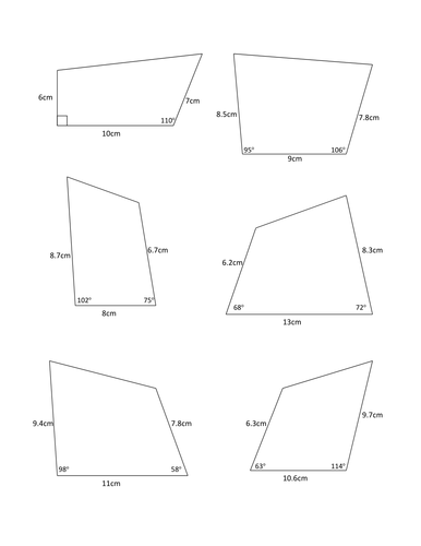 Constructing Quadrilaterals Worksheet | Teaching Resources