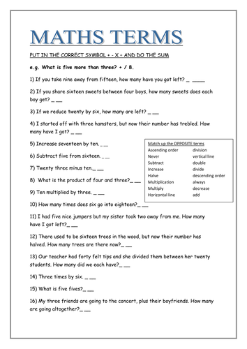 Math Terms