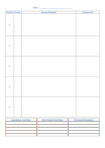 Electronic Lesson Plan Template